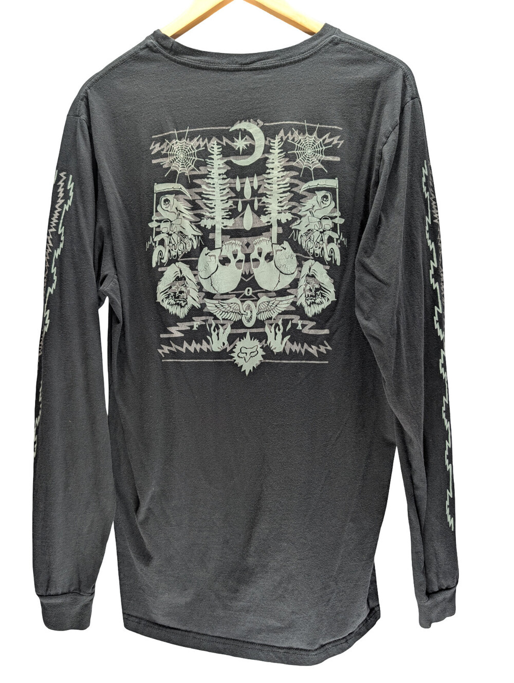 Fox Racing T-Shirt Men Large L Long Sleeve Graphic Black